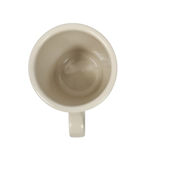 Longaberger Pottery Ivory Ceramic Mug Blue Weave Pattern 12oz - Picture 6 of 6